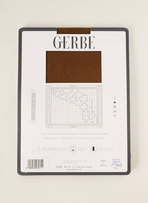 Collants marron GERBE pour femme