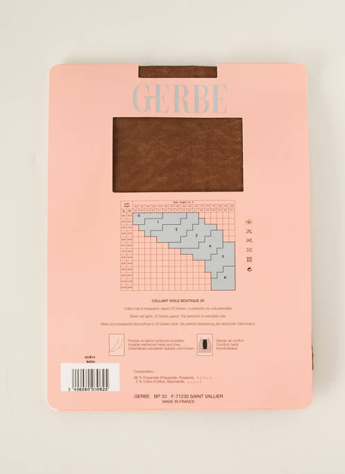 Collants marron GERBE pour femme