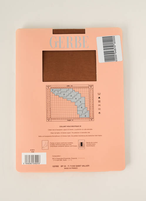 Collants beige GERBE pour femme