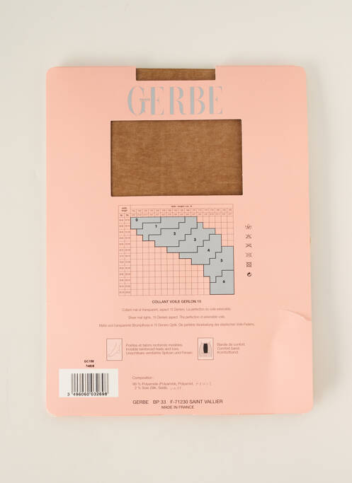 Collants beige GERBE pour femme