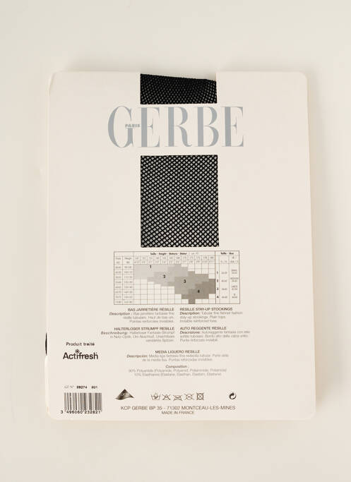 Bas tissage résille marron GERBE femme