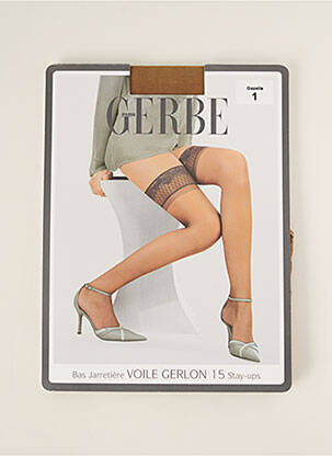 Bas tissage voile beige GERBE femme