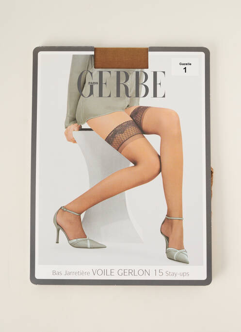 Bas tissage voile beige GERBE femme