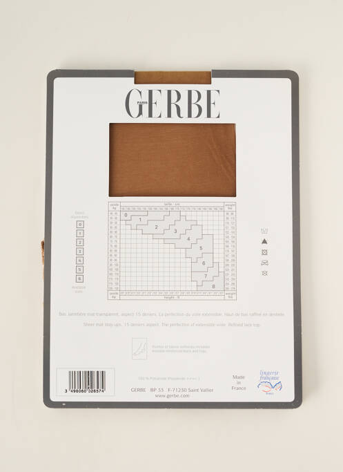 Bas tissage voile beige GERBE femme