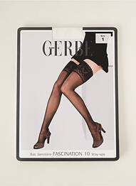 Bas imprimé fantaisie blanc GERBE femme