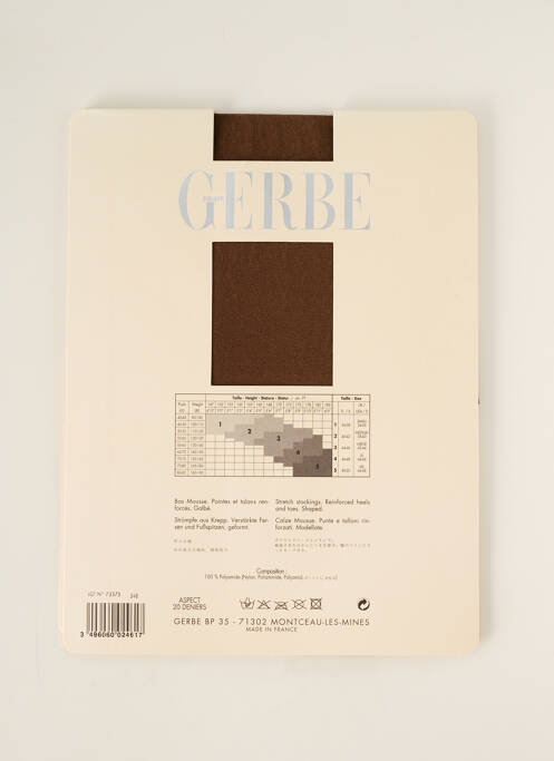 Bas tissage voile marron GERBE femme