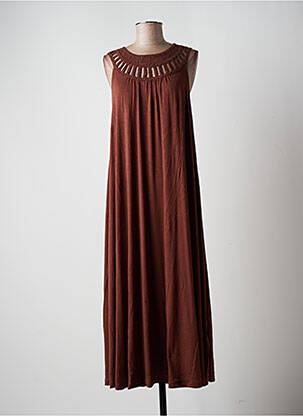 Robe longue sans manche sans manche marron B.YOUNG femme
