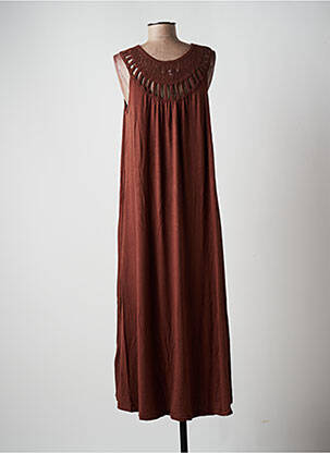 Robe longue sans manche sans manche marron B.YOUNG femme