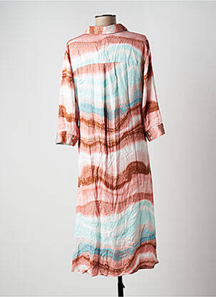 Robe mi-longue coupe fluide manches 3/4 marron B.YOUNG femme