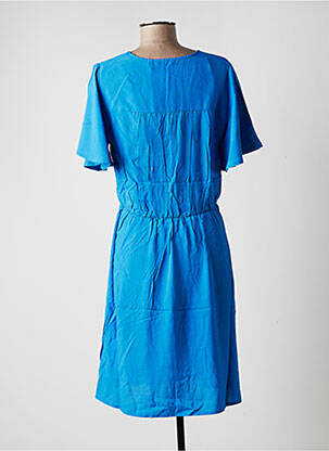 Robe mi-longue manches courtes manches courtes bleu B.YOUNG femme