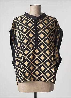 Blouse manches courtes manches courtes beige SUKU BAZAR femme