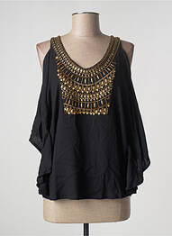Top coupe fluide sans manche noir SUKU BAZAR femme