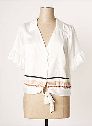 Chemisier fermeture boutonnée sur le devant manches courtes blanc PAUL BRIAL femme