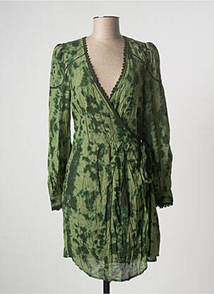 Robe courte manches longues manches longues vert ATELIER REVE femme