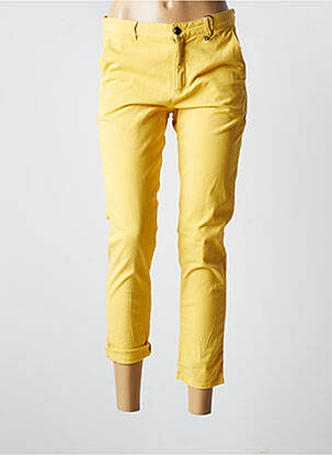 Pantalon chino taille basse taille basse jaune EMMA & ROCK femme