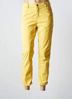 Pantalon slim tissage popeline taille normale jaune EMMA & ROCK femme