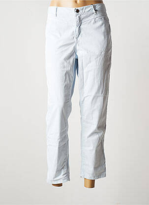 Pantalon 7/8 tissage popeline taille normale bleu EMMA & ROCK femme