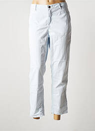 Pantalon 7/8 tissage popeline taille normale bleu EMMA & ROCK femme