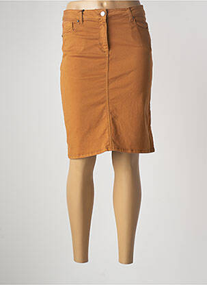 Jupe mi-longue stretch marron EMMA & ROCK femme