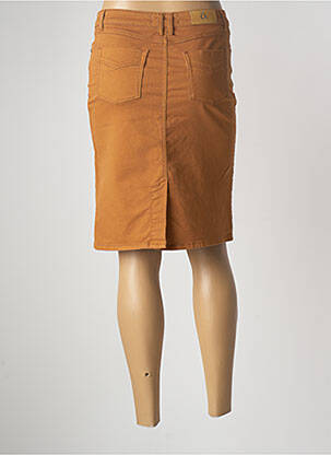 Jupe mi-longue stretch marron EMMA & ROCK femme