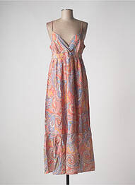 Robe longue manches bretelles ajustables fines bretelles orange MOLLY BRACKEN femme