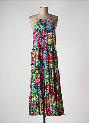 Robe longue imprimé fantaisie fines bretelles noir MOLLY BRACKEN femme