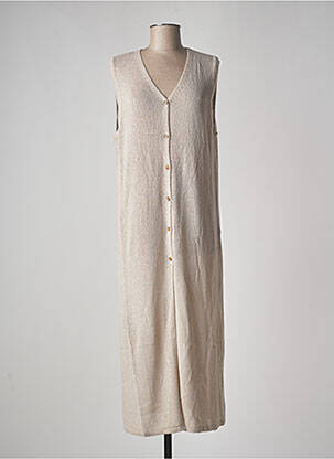Gilet sans manche coupe droite beige LOSAN femme