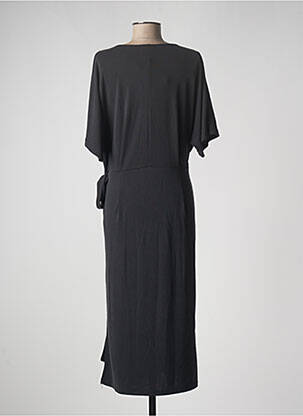 Robe longue manches courtes manches courtes noir LOSAN femme