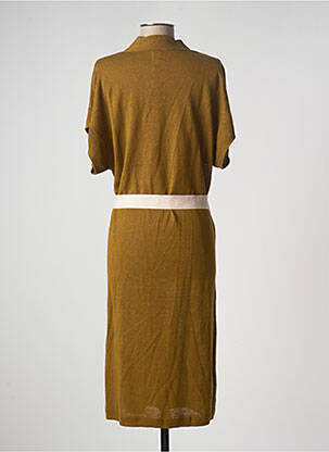 Robe mi-longue manches courtes manches courtes vert DES PETITS HAUTS femme
