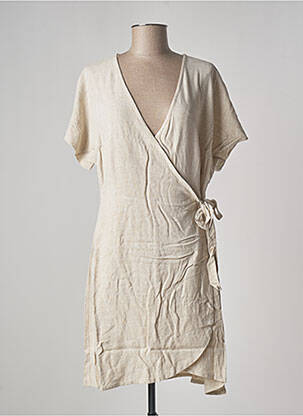 Robe mi-longue manches courtes manches courtes beige B.YOUNG femme