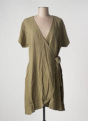 Robe mi-longue manches courtes manches courtes vert B.YOUNG femme