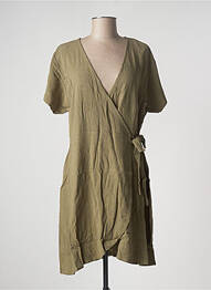 Robe mi-longue manches courtes manches courtes vert B.YOUNG femme