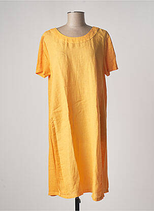 Robe mi-longue orange 120% LINO pour femme