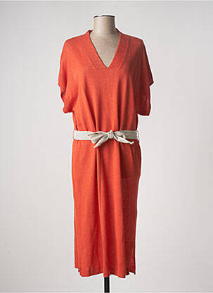 Robe mi-longue orange DES PETITS HAUTS pour femme