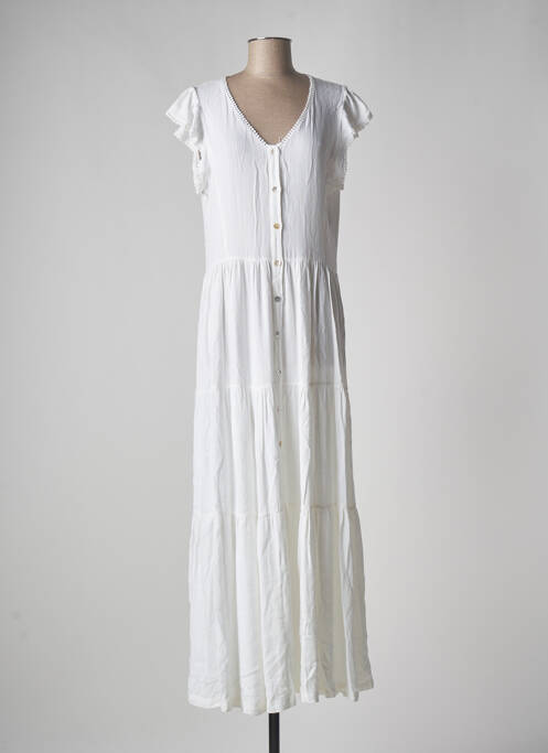 Robe longue blanc LA FABBRICA DEL LINO pour femme