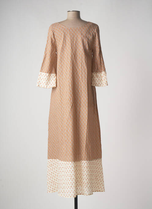 Robe longue marron LA FABBRICA DEL LINO pour femme