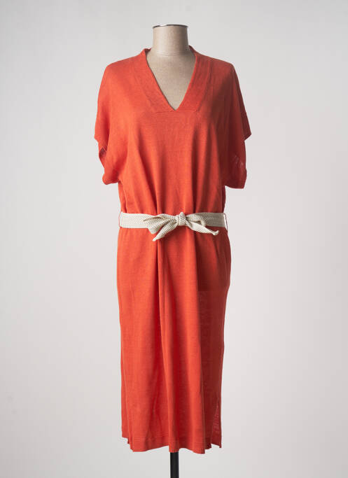 Robe mi-longue orange DES PETITS HAUTS pour femme