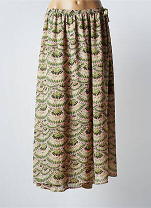 Jupe longue tissage crêpe vert MOLLY BRACKEN femme