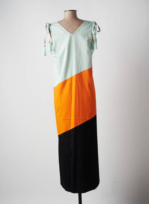 Robe longue vert SENORETTA pour femme