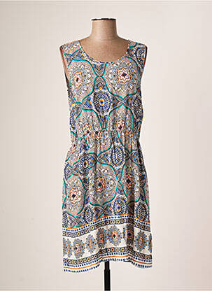 Robe mi-longue imprimé fantaisie sans manche bleu MOLLY BRACKEN femme