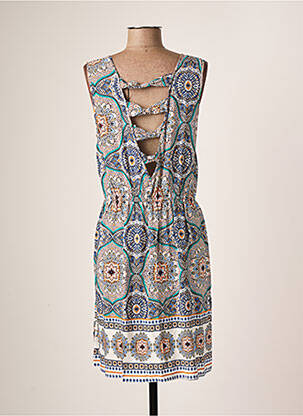 Robe mi-longue imprimé fantaisie sans manche bleu MOLLY BRACKEN femme