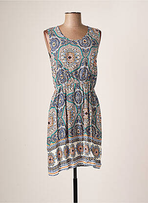 Robe mi-longue imprimé fantaisie sans manche bleu MOLLY BRACKEN femme