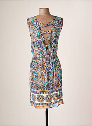 Robe mi-longue imprimé fantaisie sans manche bleu MOLLY BRACKEN femme