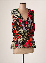 Top imprimé fantaisie sans manche noir MOLLY BRACKEN femme