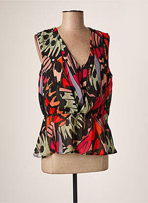Top imprimé fantaisie sans manche noir MOLLY BRACKEN femme