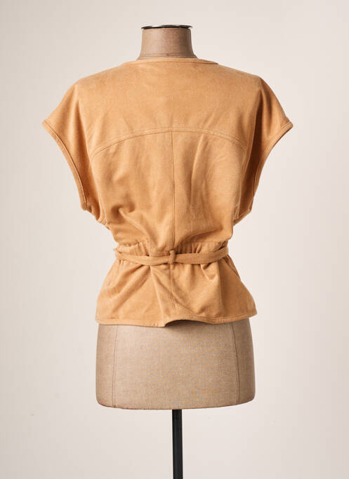 Gilet manches courtes beige MOLLY BRACKEN pour femme