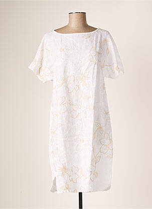 Robe maternité manches courtes blanc LA FABBRICA DEL LINO femme