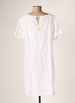 Robe maternité manches courtes blanc LA FABBRICA DEL LINO femme