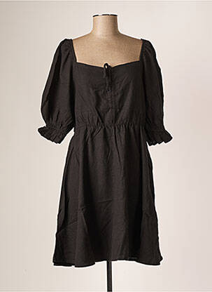 Robe mi-longue manches 3/4 manches 3/4 noir B.YOUNG femme