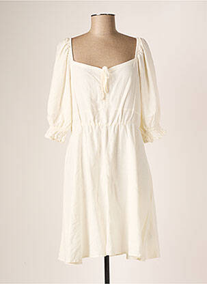 Robe mi-longue manches 3/4 manches 3/4 beige B.YOUNG femme
